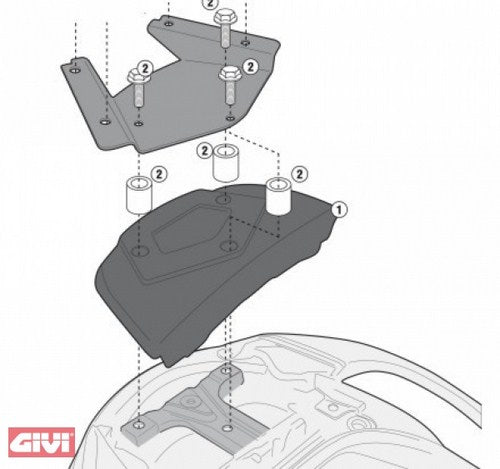 Givi SR3104KIT Suzuki Burgman 650 Specific kit to install the specific rear rack SR3104 / SR3104MM on Burgman 650 Executive | SR3104KIT