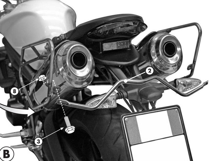 Givi TE705 SideFrame for Easylock Side Bags, or Soft Side Bags for Street Triple 07-12 | TE705