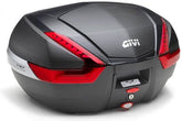 Givi V47NN Top Case, color Black with carbon pattern finishing and Red reflectors, 47 Liters, fits MonoKey plate | V47NN