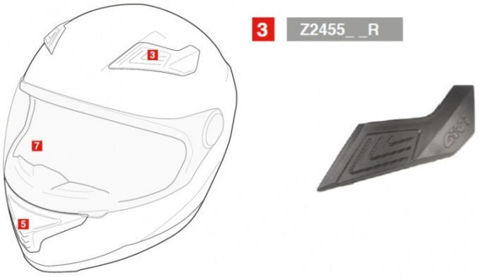 GIVI Upper Ventilation Left For H50.4 Silver | Z2455SXR
