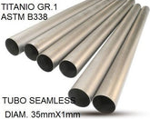 GPR Cafè Racer Tubo titanio seamleSs D. 35mm X 1mm L.1000mm Titanio seamless Gr.1 TUBE AISI Tig L.100cm D.35mm x 1mmTubo titanio seamless D. 35mm X 1mm L.1000mm | TU.T.2