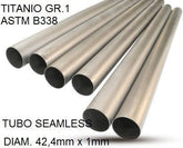 GPR Cafè Racer Tubo titanio seamleSs D. 42,4mm X 1mm L.1000mm Titanio seamless Gr.1 TUBE AISI Tig L.100cm D.42,4mm x 1mmTubo titanio seamless D. 42,4mm X 1mm L.1000mm | TU.T.6