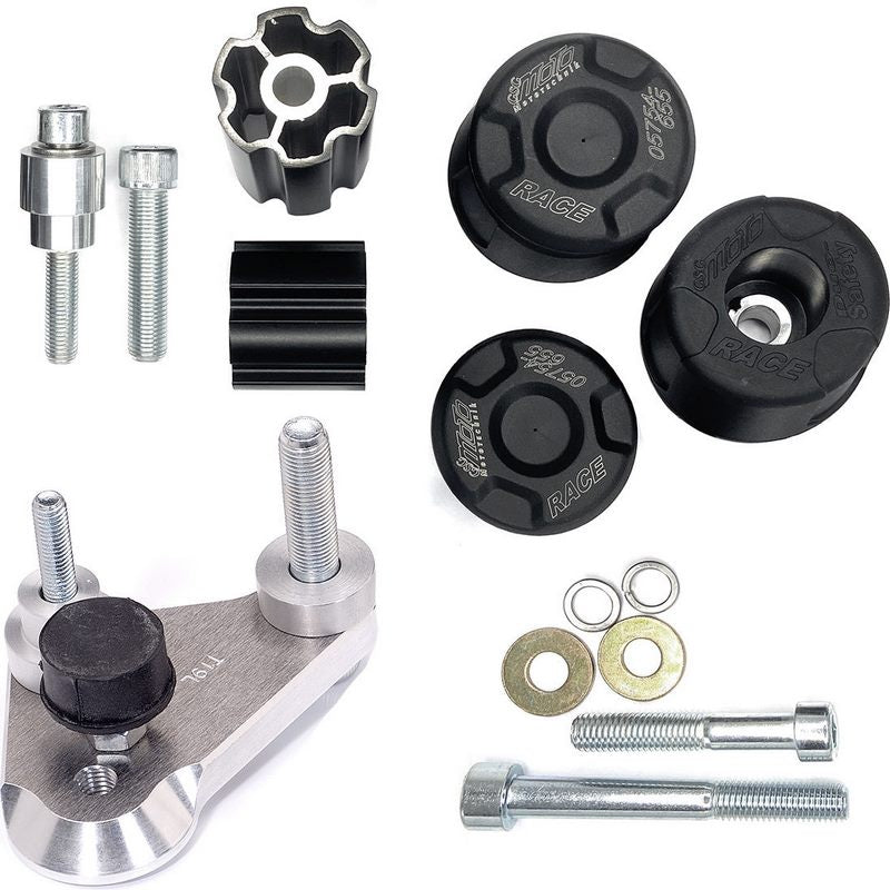 GSG MOTOTECHNIK Crash Pad set, Holding Plates Natural Aluminium for 990 Super Duke / R (2005 -) | 105440-KM1-DS