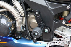 GSG MOTOTECHNIK Crash Pad set, Mounting Plates Black Anodized for Kawasaki ZX-12R (2000-2001) | 115105490-K26-DS-SH