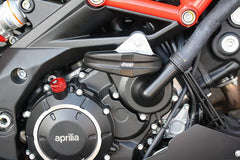 GSG MOTOTECHNIK Crash Pad Set “Streetline”, Pad holder aluminum natural for Aprilia Shiver 900 / Dorsoduro 900 (2018 -) | 1505040-A20