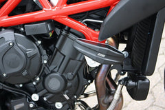 GSG MOTOTECHNIK Crash Pad Set “Streetline”, Attachments black anodized for MV-Agusta Brutale 800 (2016 -) | 1505040-M9-SH