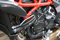GSG MOTOTECHNIK Crash Pad Set “Streetline”, Attachments natural aluminium for MV-Agusta Brutale 800 (2016 -) | 1505040-M9