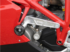 GSG MOTOTECHNIK Crash Pad set, Holding Plates Natural Aluminium for Ducati 848 (2008 -), mounting on carrier plate | 3549350-D14