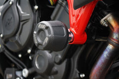 GSG MOTOTECHNIK Crash Pad set, Adapter Natural Aluminium for MV-Agusta Brutale 800 (2016 -) | 40602-M10-DS
