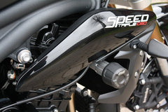 GSG MOTOTECHNIK Crash Pad set, Attachments Black Anodized for Triumph Speed Triple 1050 / R (2011-2015) | 40602-T23-SH-DS
