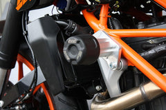 GSG MOTOTECHNIK Crash Pad set, Mounting Plates Black Anodized for KTM Duke 390 (2013 -) | 406025545-KM6-DS-SH