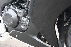 GSG MOTOTECHNIK Crash Pad set, Attachments Black Anodized for Honda CBR 500 R (2013-2015) | 406028570-H47-SH