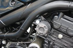 GSG MOTOTECHNIK Crash Pad set, Mounting Plates Black Anodized for Triumph Speed Triple T 509 / 955i (2002-2004), mounting on carrier plate | 4555440-T154-DS-SH