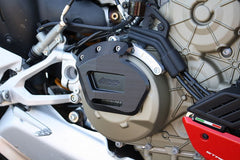 GSG MOTOTECHNIK Crash Pad Set, Retaining plate on the right Al bushes black anodized for Ducati Streetfighter V4 / V4 S (2020 -), Motorschutz | 5040-D37-SH