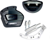 GSG MOTOTECHNIK Engine protection crash pad set, Retaining plate / AL sockets on the right black anodized for Ducati Multistrada V4 (2021 -) | 5040-D39-SH