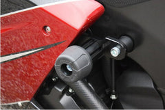 GSG MOTOTECHNIK Crash Pad set, Mounting Plates Black Anodized for Kawasaki ZX-10R (2006-2007) | 75440-K32-DS-SH