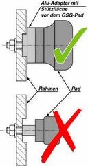 GSG MOTOTECHNIK Crash Pad set, Mounting Plates Black Anodized for Triumph Daytona 675 (2006-2012), up to chassis number: 459251 | 9044750-T18-DS-SH