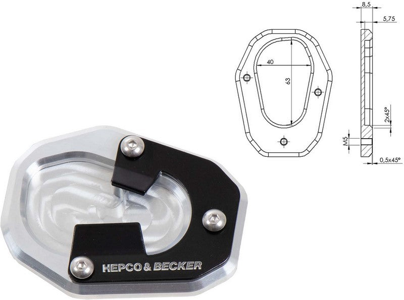 Hepco & Becker Kickstand enlargement for Triumph Tiger 900 Rally / GT / PRO (2020-) | 42117605 00 91