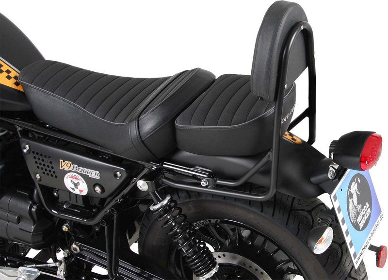 Hepco & Becker Sissybar Without Rearrack For Long Seat - Black For Moto Guzzi V9 Bobber/Special Edition (2021-) with long seat | 600559 00 01