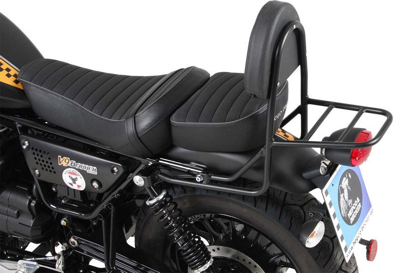 Hepco & Becker Sissybar With Rearrack Black For Moto Guzzi V9 Bobber/Special Edition (2021-) (long seat) | 611559 00 01