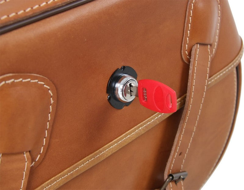 Hepco & Becker Leather single bag Buffalo sandbrown left for tube saddlebag carrier | 620198 00 08
