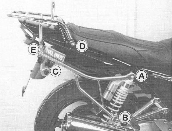 Hepco & Becker Topcase Carrier Tube-Type Chrome For Yamaha XJR 1300 (2004-2006) | 6504510 01 02