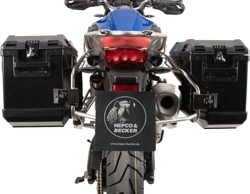 Hepco & Becker Side Carrier Cutout Stainless Steel Incl. Xplorer Sideboxes Black For BMW F 800 GS (2024-) | 6516537 00 22-01-40