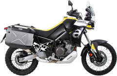 Hepco & Becker Side carrier cutout black incl. Xplorer silver sideboxes for Aprilia Tuareg (2022-) | 6517599 00 01-00-40
