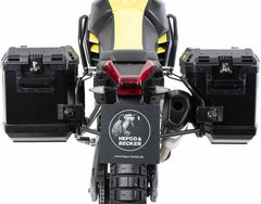 Hepco & Becker Sidecarrier Cutout black incl. Xplorer sideboxes black for Aprilia Tuareg 660 (2022-) | 6517599 00 01-01-40