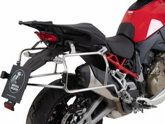 Hepco & Becker Side carrier cutout stainless steel incl. Xplorer silver sideboxes for Ducati Multistrada V4 / S / S Sport (2021-) | 6517614 00 22 00-40
