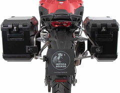 Hepco & Becker Side carrier cutout stainless steel incl. Xplorer sideboxes black for Ducati Multistrada V4 / S / S Sport (2021-) | 6517614 00 22 01-40