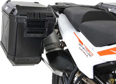 Hepco & Becker Side carrier cutout stainless steel incl. Xplorer sideboxes black for KTM 890 Adventure / R / Rally (2021-) | 6517617 00 22-01-40