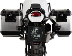 Hepco & Becker Side Carrier Cutout Black Incl. Xplorer Silver Sideboxes For Ducati DesertX Rally (2024-) | 6517659 00 01-00-40