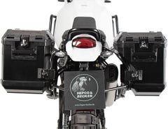 Hepco & Becker Side Carrier Cutout Black Incl. Xplorer Black Sideboxes For Ducati DesertX Rally (2024-) | 6517659 00 01-01-40