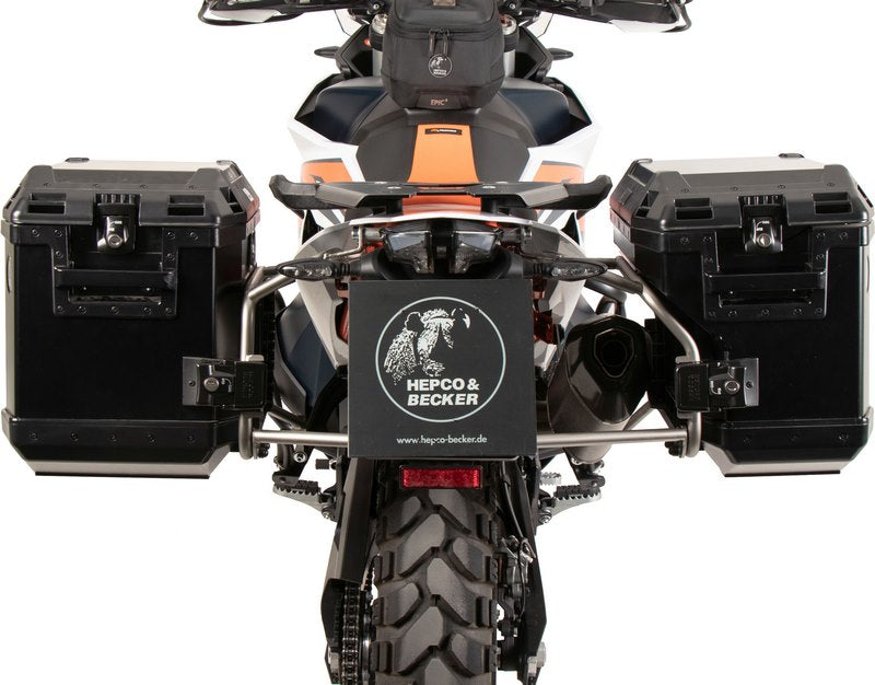 Hepco & Becker Side Carrier Cutout Stainless Steel Incl. Xplorer Sideboxes Black For KTM 790 Adventure (2024-) | 6517660 00 22-01-40