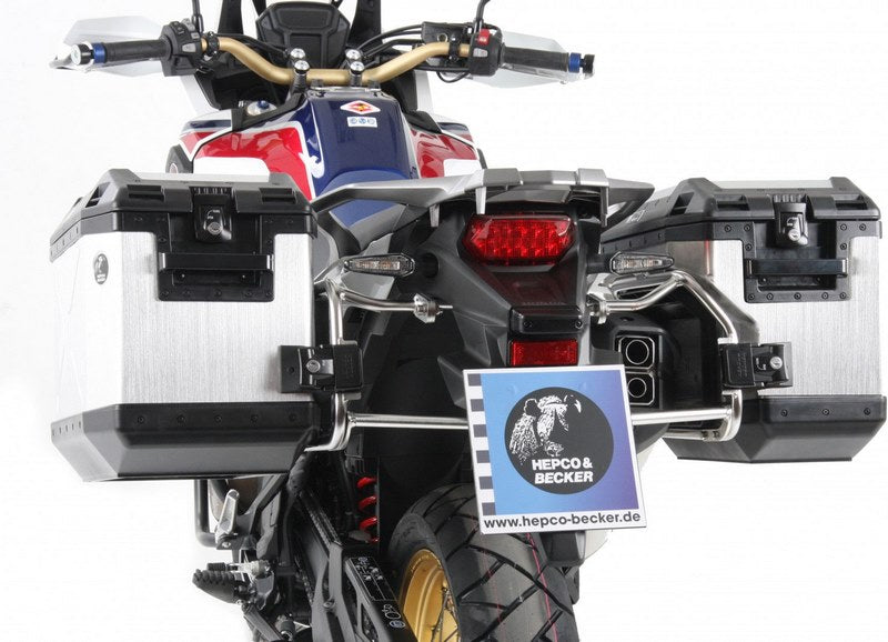 Hepco & Becker Sidecarrier Cutout stainless steel incl. Xplorer Cutout sideboxes for Honda CRF1000L Africa Twin (2016-2017) | 651994 00 22-00-40