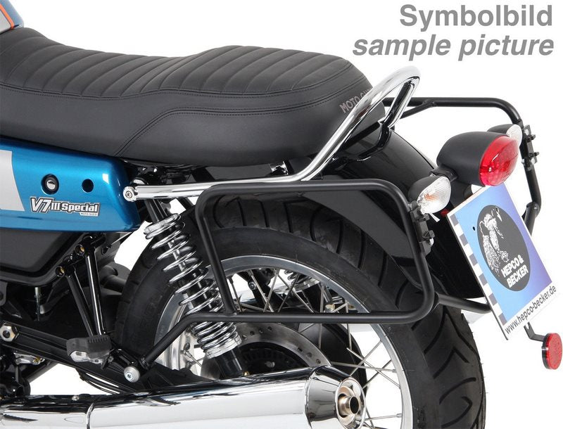 Hepco & Becker Sidecarrier permanent mounted-chrome for Moto Guzzi V 7 III stone/ special / Anniversario from 2017 | 653550 00 02