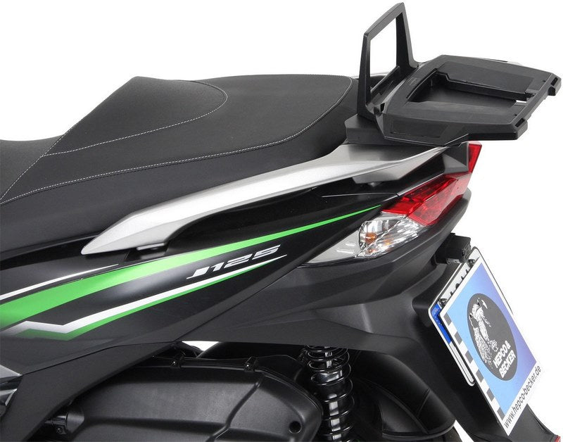Hepco & Becker Alurack topcasecarrier-black in combination with OEM rear rack-black for Kawasaki J 125 / 300 from 2014 | 6552520 01 01