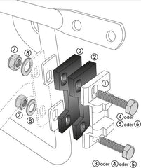 Hepco & Becker Lock adapter incl. Inclination plate for side carrier for aluminum case Standard / Exclusiv (piece) | 700201