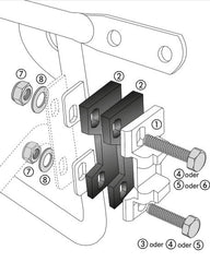 Hepco & Becker Lock adapter including adapter for side case carrier for Alu side case Standard/Exclusiv (piece) | 710081