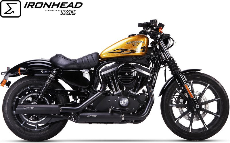 IXIL Slip On Exhaust (Lower Muffler) - Ironhead Round Black | HD 1008 SB