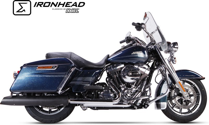 IXIL Slip On Exhaust (Right Muffler) - Ironhead Round Black | HD 1016 SB
