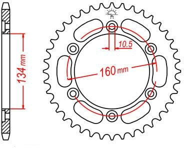 JT SPROCKETS Rear Sprocket 42 Teeth Aluminum Ultra-Light 520 Pitch Type 1308 | JTA1308.42