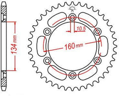 JT SPROCKETS Rear Sprocket 42 Teeth Aluminum Ultra-Light 520 Pitch Type 1308 | JTA1308.42