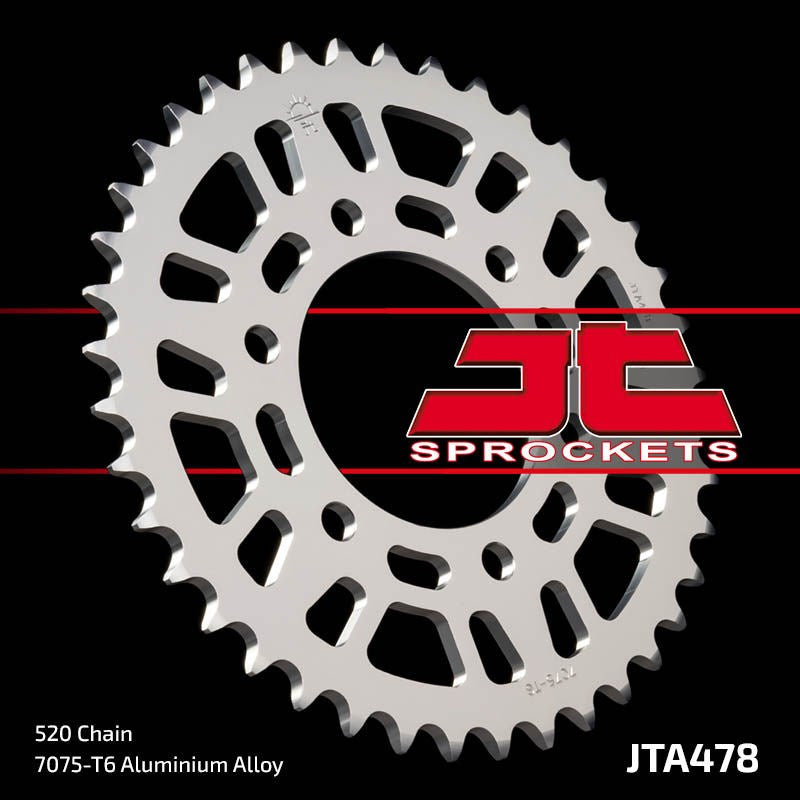 JT SPROCKETS Rear Sprocket 47 Teeth Aluminum Ultra-Light 520 Pitch Type 478 | JTA478.41