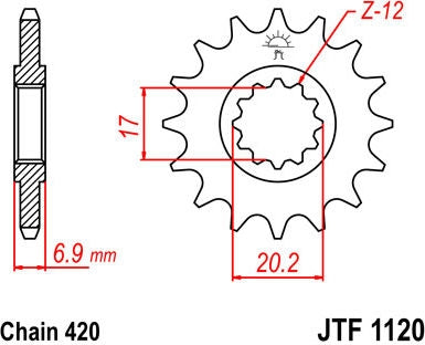 JT SPROCKETS Front Sprocket 10 Teeth Steel Standard 420 Pitch Type 1120 | JTF1120.10