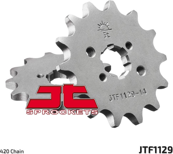 JT SPROCKETS Front Sprocket 15 Teeth Steel Standard 420 Pitch Type 1129 | JTF1129.15