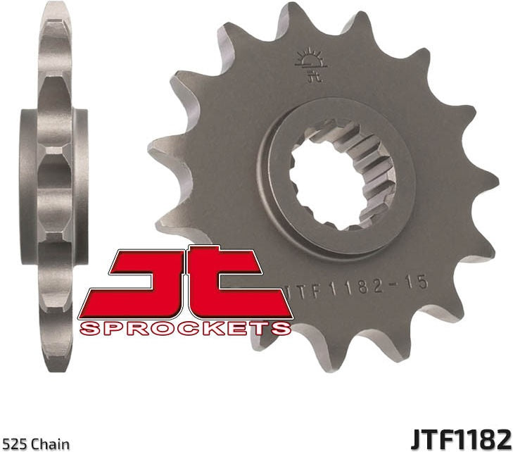 JT SPROCKETS Front Sprocket 15 Teeth Steel Standard 525 Pitch Type 1182 | JTF1182.15