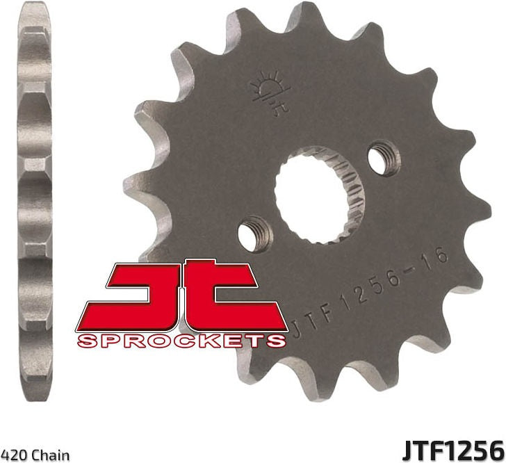JT SPROCKETS Front Sprocket 15 Teeth Steel Standard 420 Pitch Type 1256 | JTF1256.15