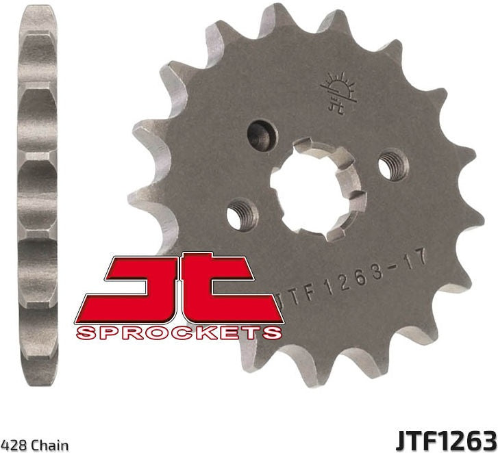 JT SPROCKETS Front Sprocket 15 Teeth Steel Standard 428 Pitch Type 1263 | JTF1263.15